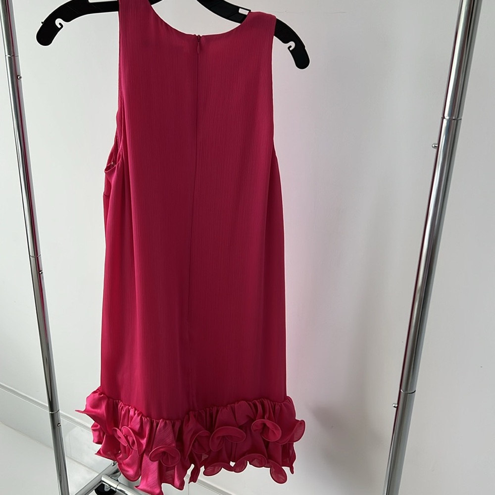 Trina Turk Pink Sleeveless Dress with Ruffle Hem - Picture 5 of 10